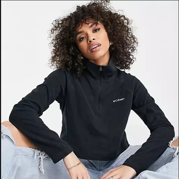 Columbia | Tops | New Nwt Columbia Glacial Cropped Fleece Half Zip Womens L  Large Black Asos | Poshmark